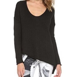 Helmut Lang Black Asymmetrical Hem Sweater